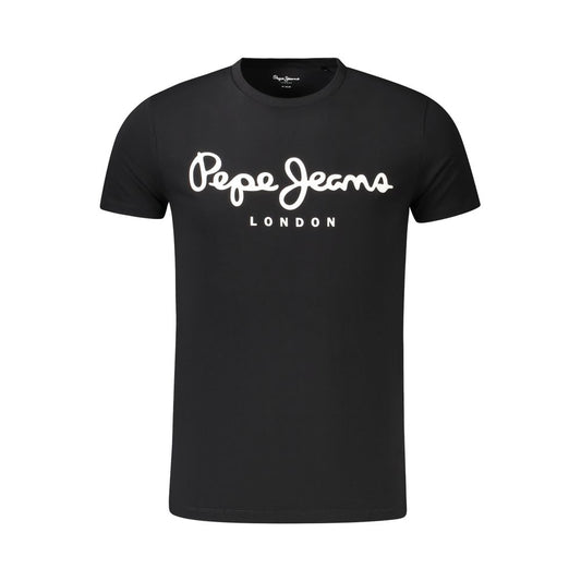 Black Cotton Men T-Shirt