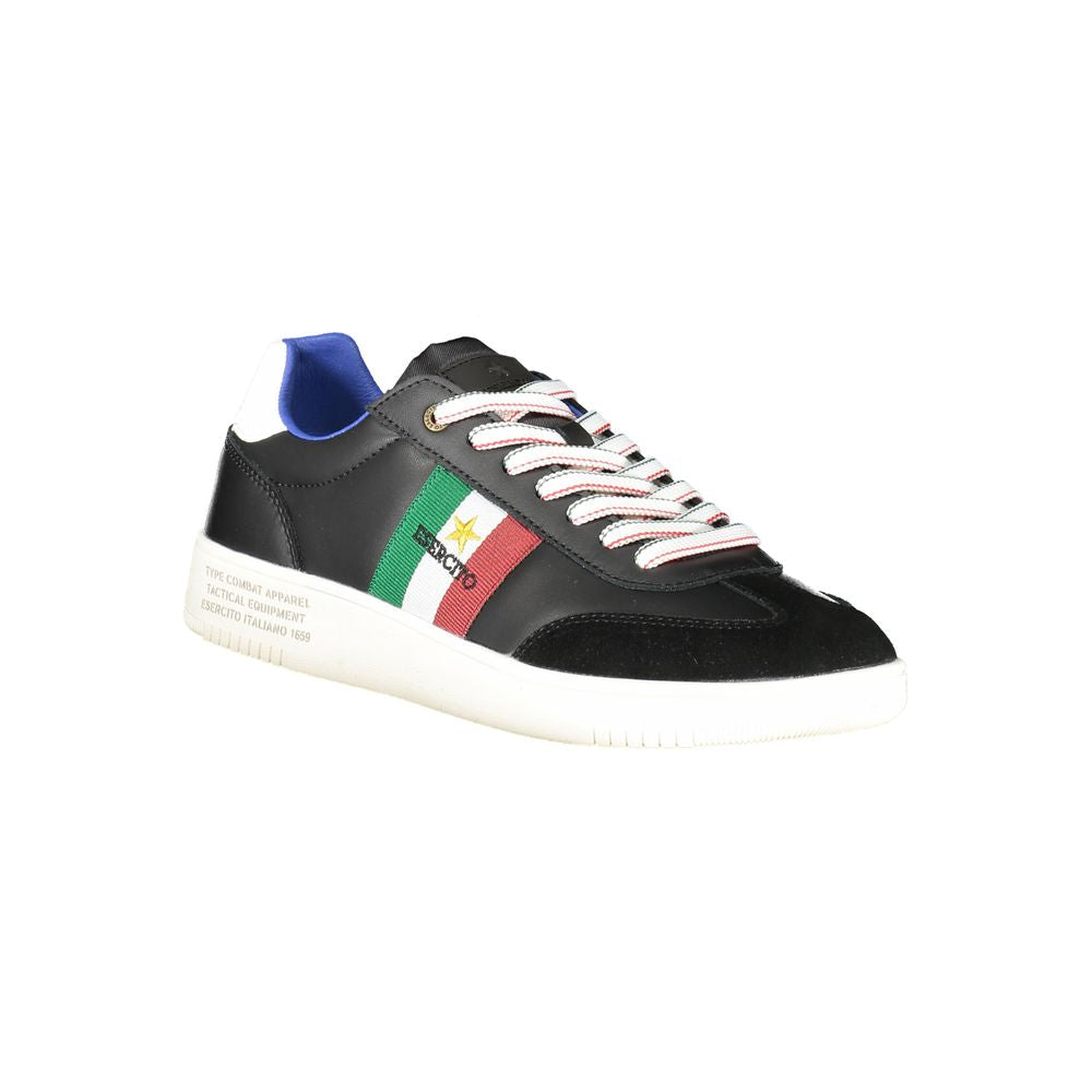 Sneaker de cuero negro para hombre