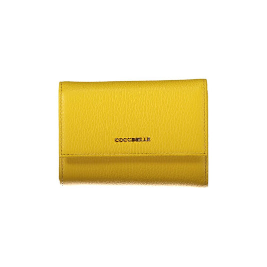 Cartera de piel amarilla