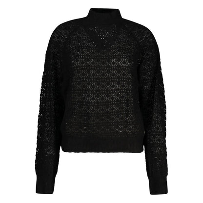 Black Alpaca Leather Sweater