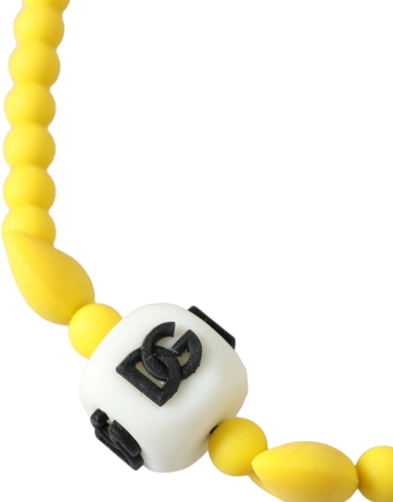 Yellow Beaded Chain DG Logo Charm Accessory Necklace