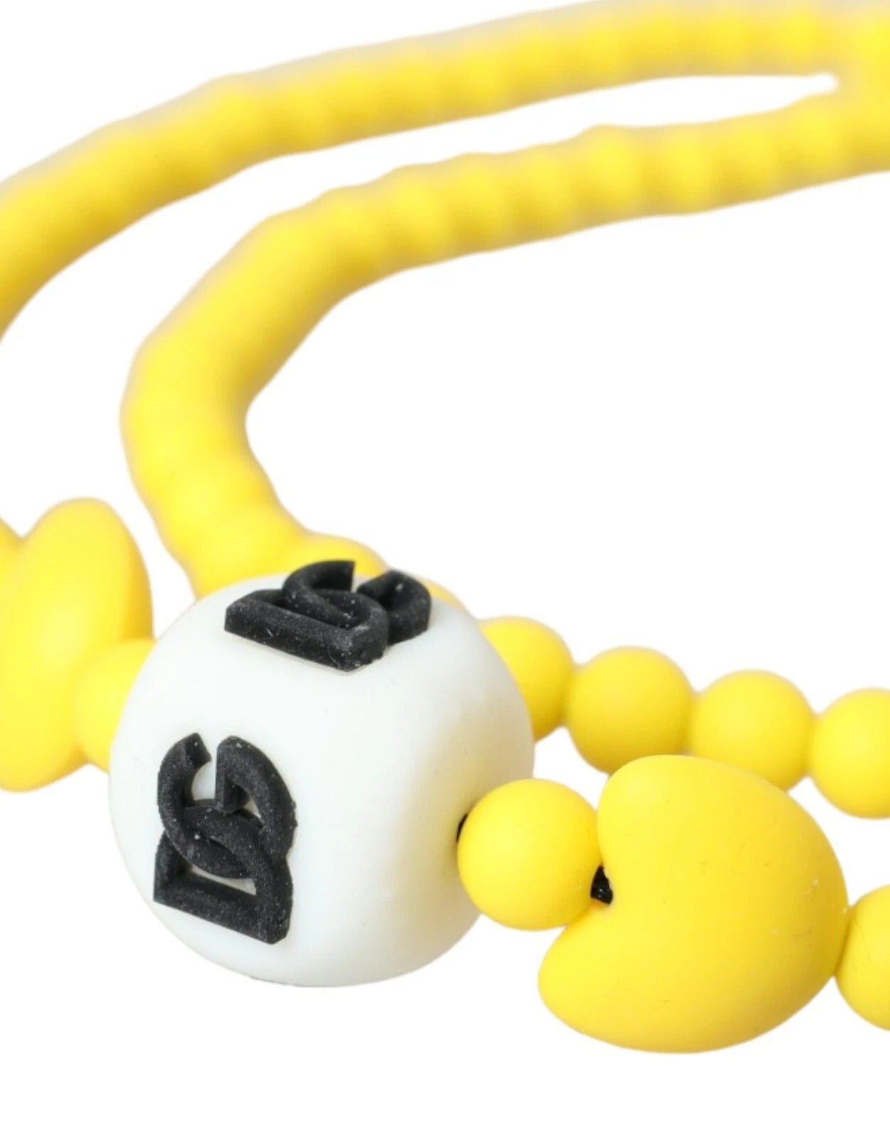Yellow Beaded Chain DG Logo Charm Accessory Necklace