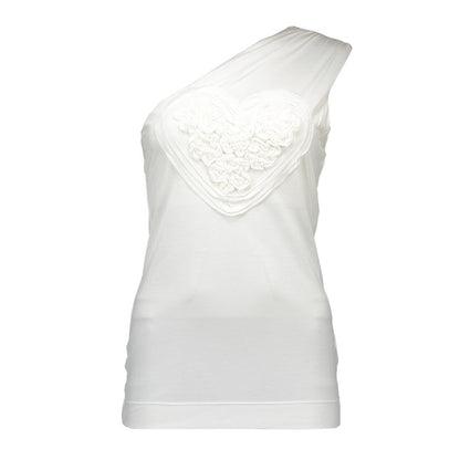 White Elastane Tops & T-Shirt