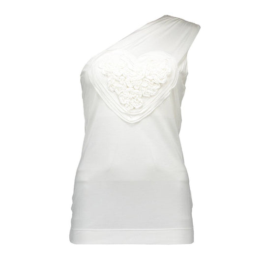 White Elastane Tops & T-Shirt