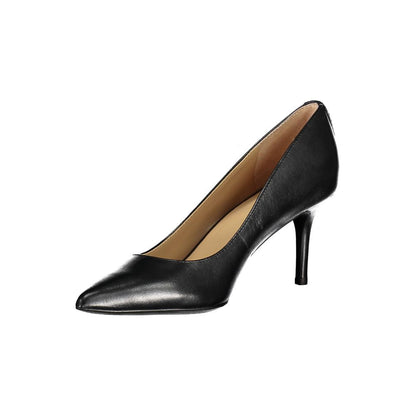 Black Leather Flat Shoe