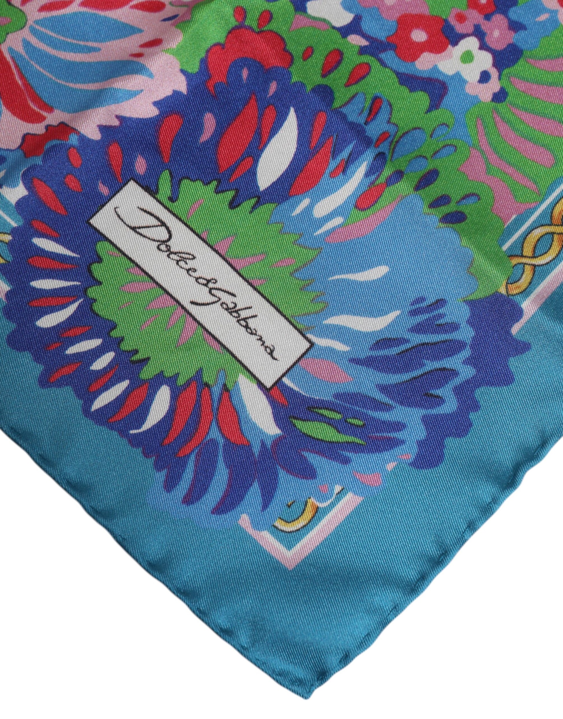 Multicolor Floral Print Square Foulard Scarf