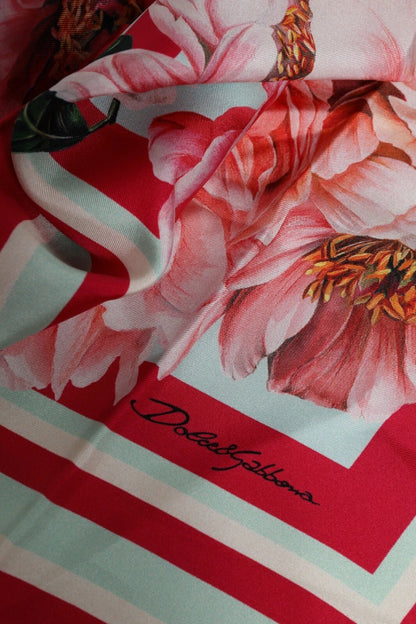Multicolor Floral Modal Square Foulard Scarf