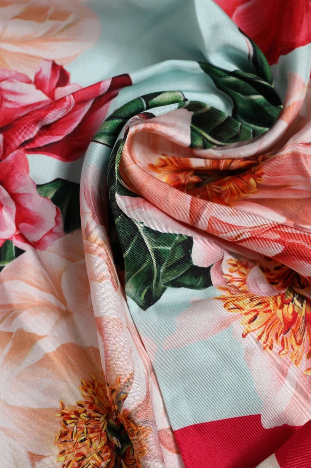 Multicolor Floral Modal Square Foulard Scarf