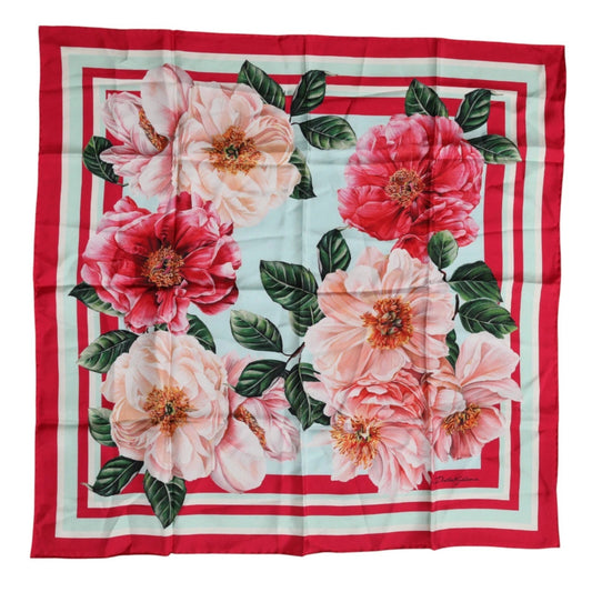 Multicolor Floral Modal Square Foulard Scarf