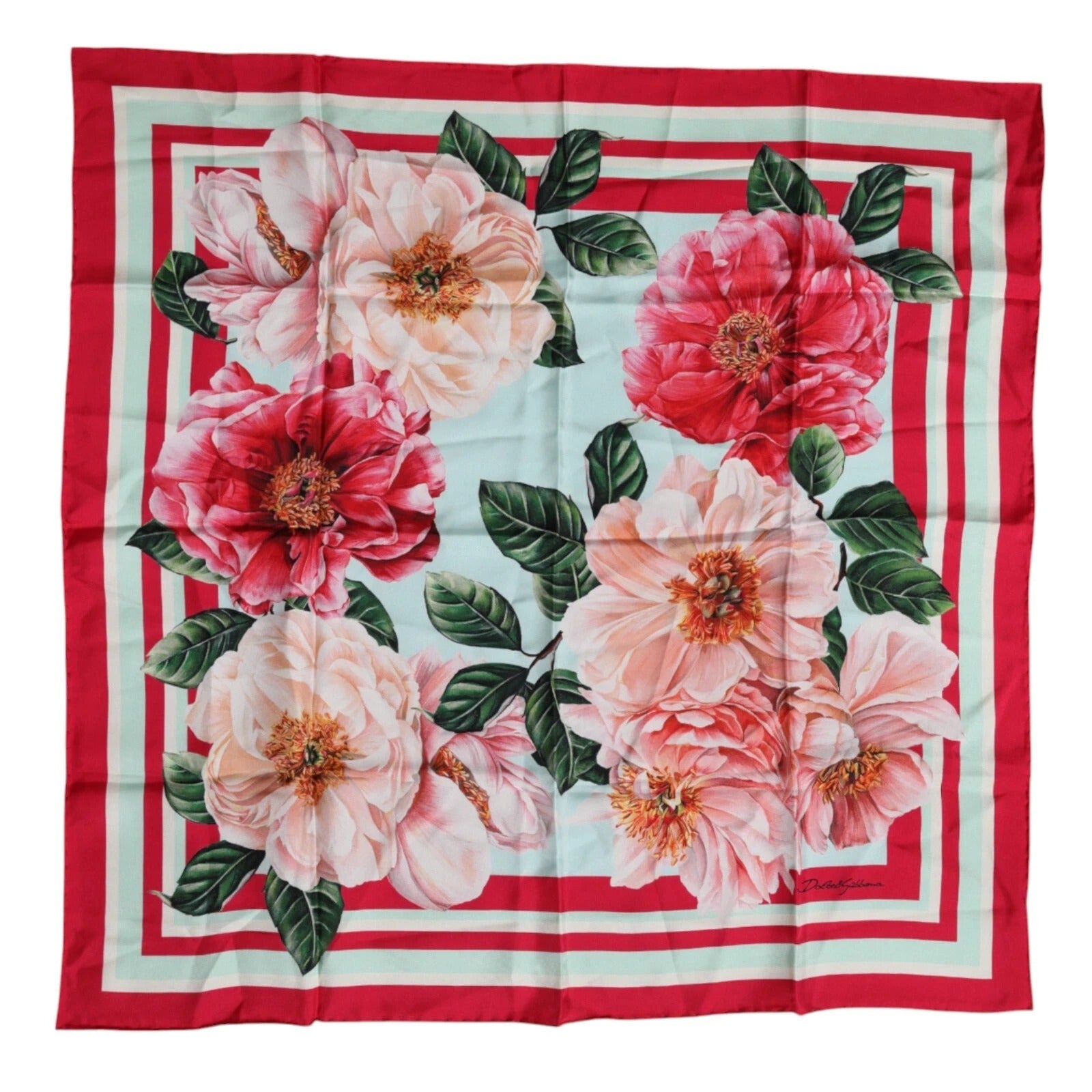 Multicolor Floral Modal Square Foulard Scarf