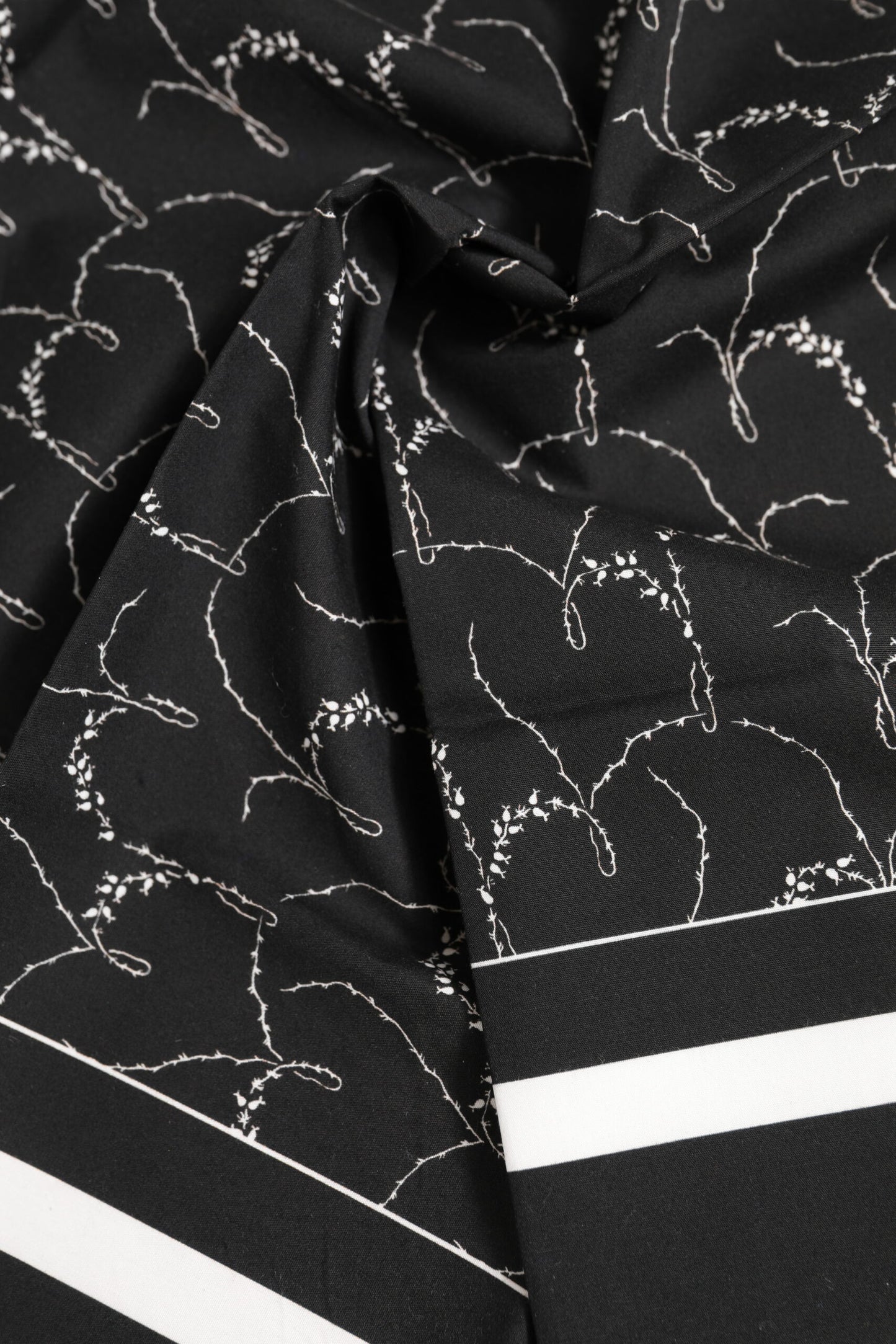 Black White Printed Square Foulard Scarf