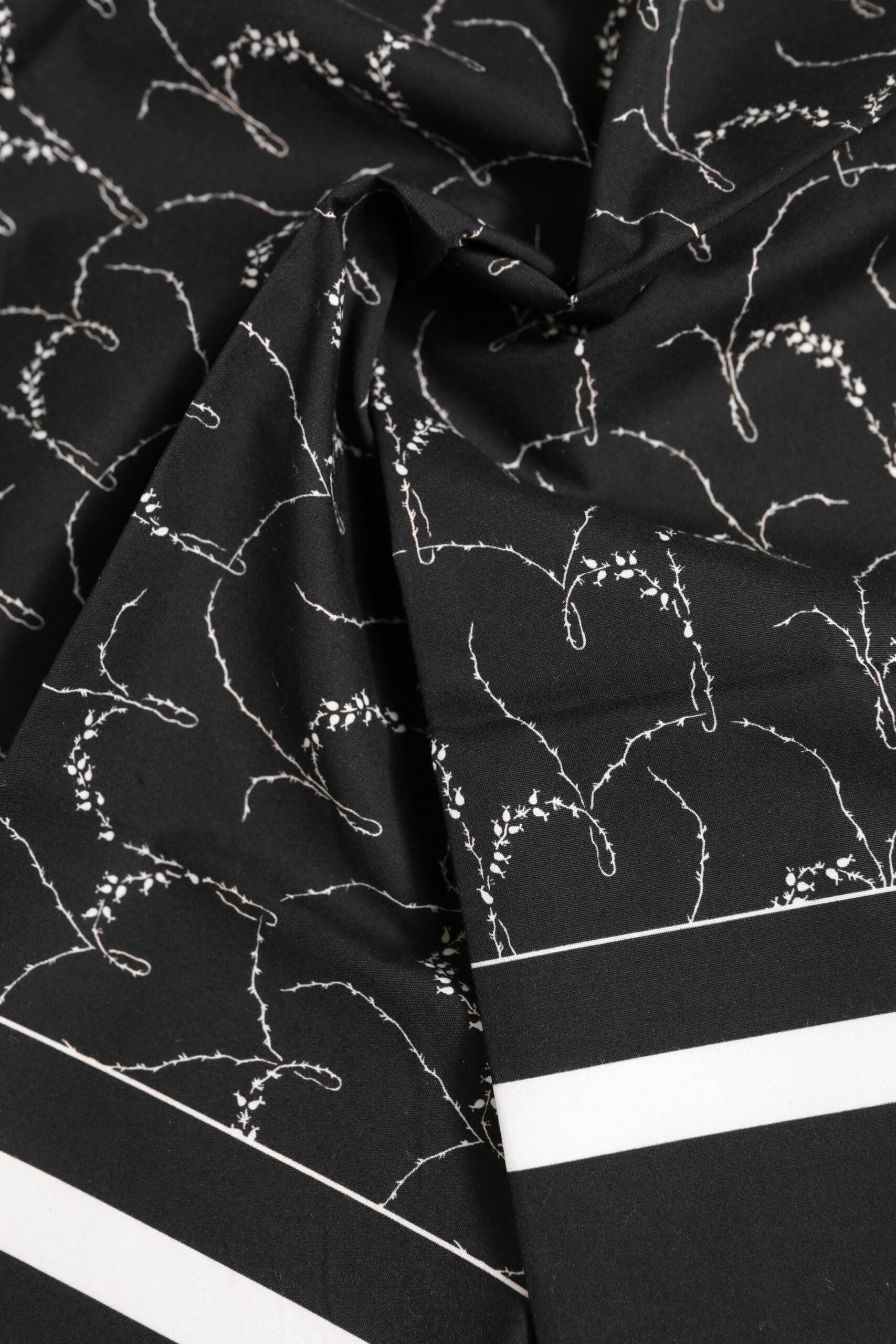 Black White Printed Square Foulard Scarf