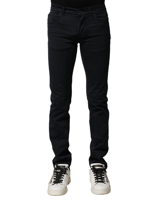 Black Cotton Slim Fit Men Denim Jeans