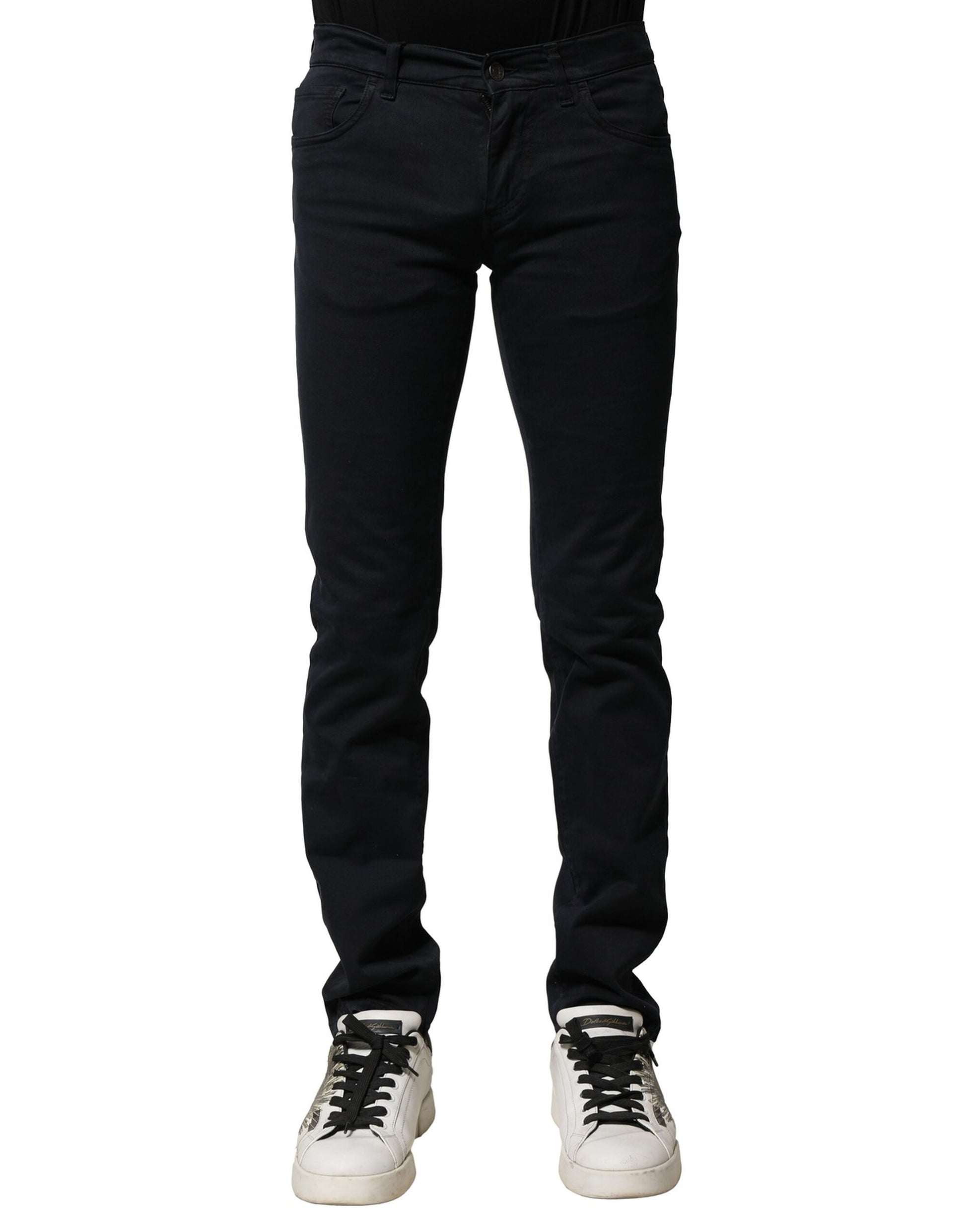 Black Cotton Slim Fit Men Denim Jeans