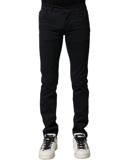 Black Cotton Slim Fit Men Denim Jeans