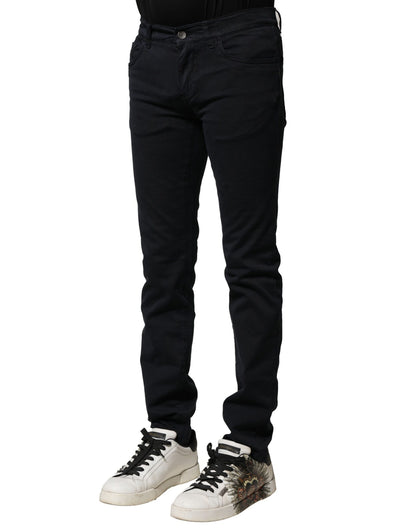 Black Cotton Slim Fit Men Denim Jeans
