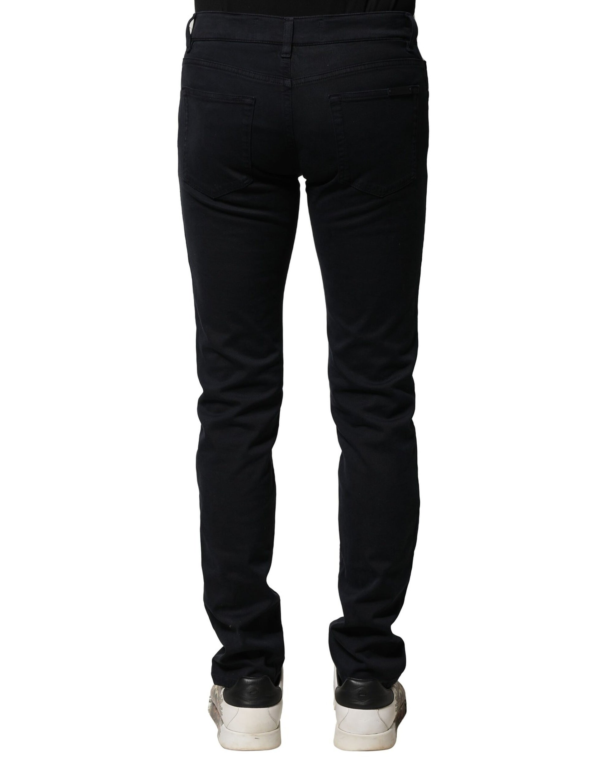 Black Cotton Slim Fit Men Denim Jeans