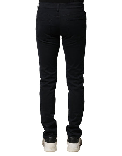 Black Cotton Slim Fit Men Denim Jeans