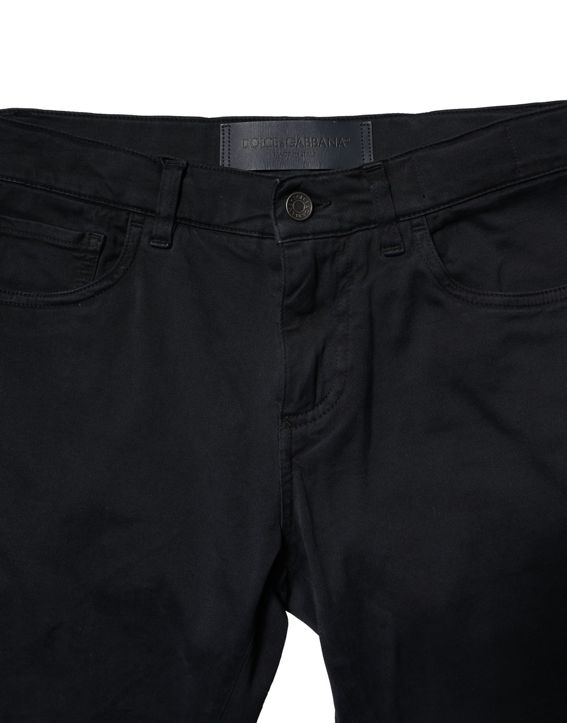 Black Cotton Slim Fit Men Denim Jeans