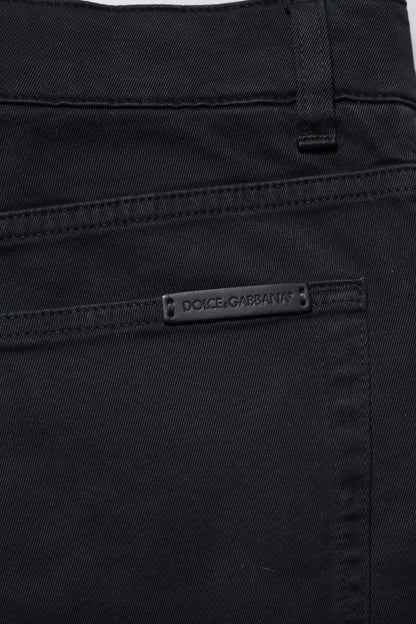 Black Cotton Slim Fit Men Denim Jeans