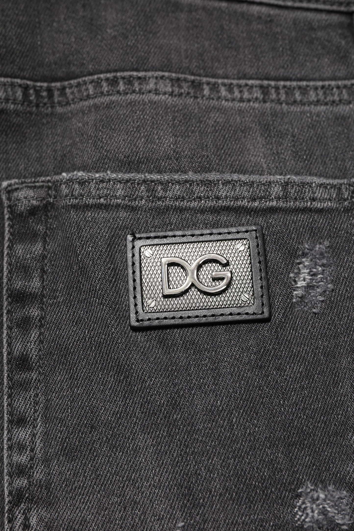 Black Washed Tattered Slim Fit Denim Jeans