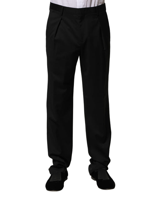 Black Wool Straight Men Formal Pants