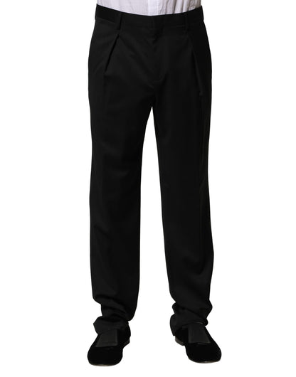 Black Wool Straight Men Formal Pants
