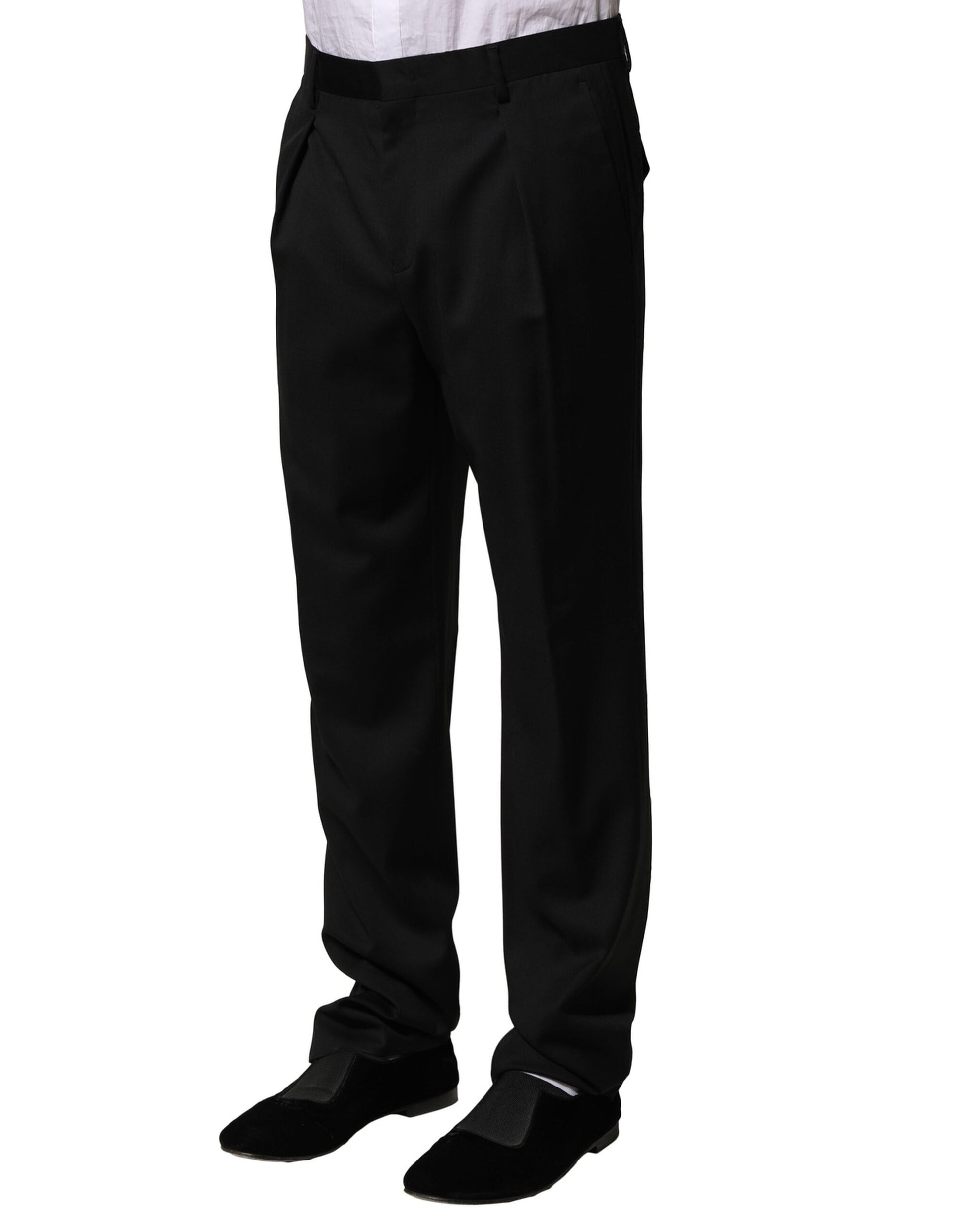 Black Wool Straight Men Formal Pants