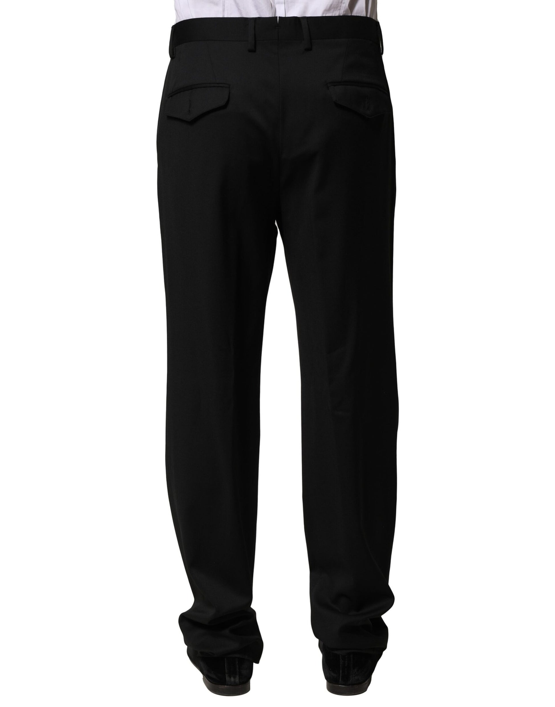 Black Wool Straight Men Formal Pants