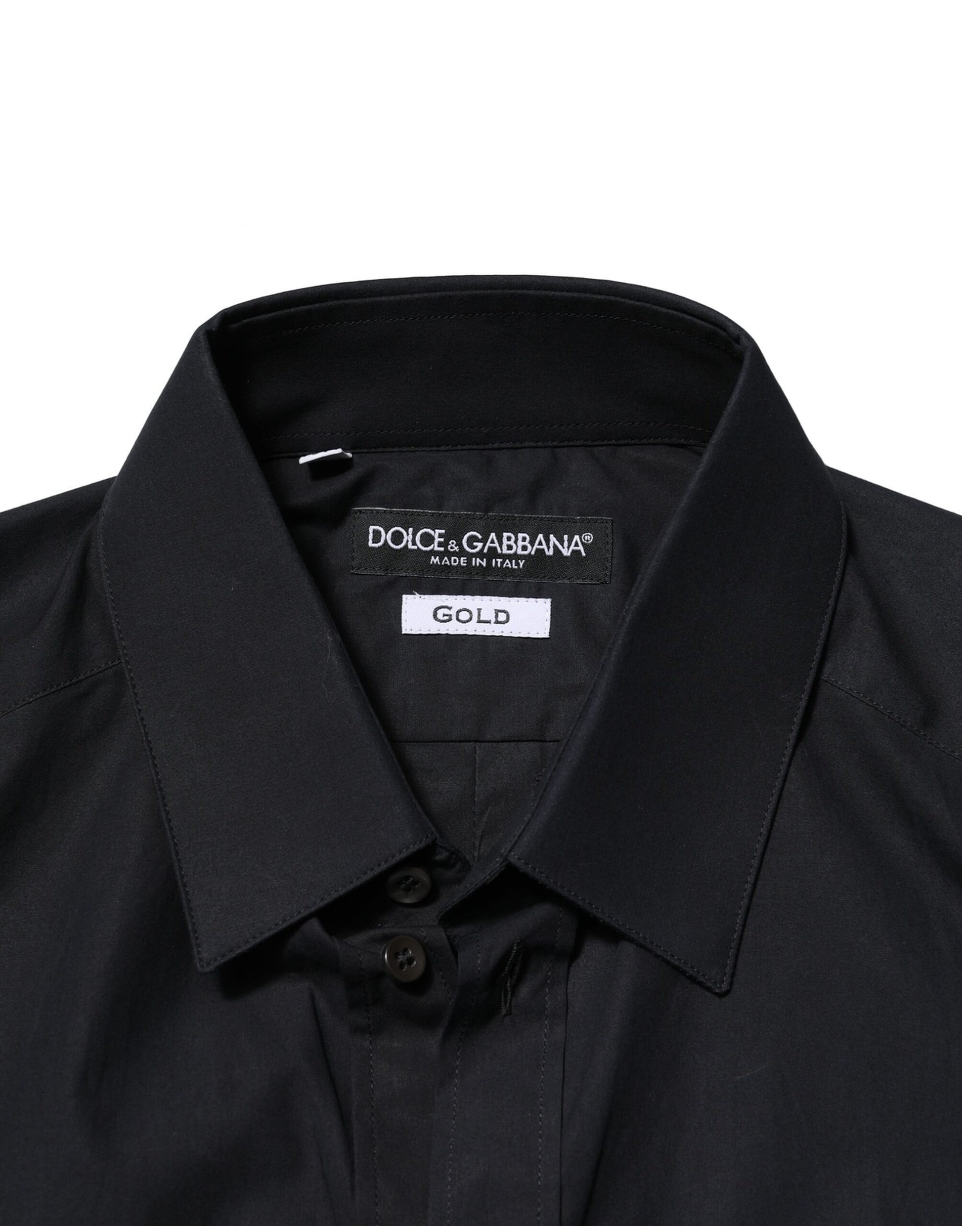 Black Cotton GOLD Long Sleeves Dress Shirt
