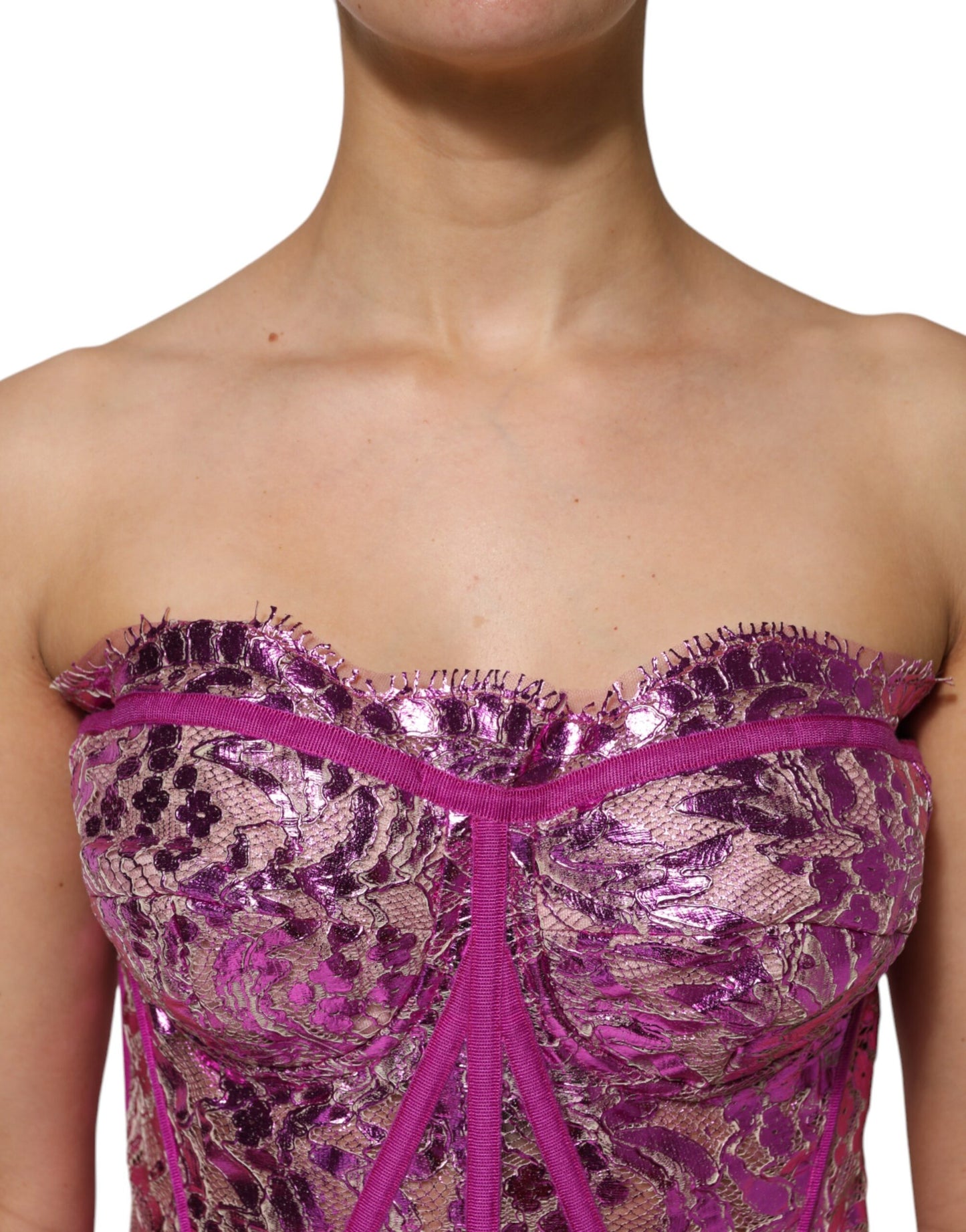 Pink Bustier Sleeveless Corset Blouse Top