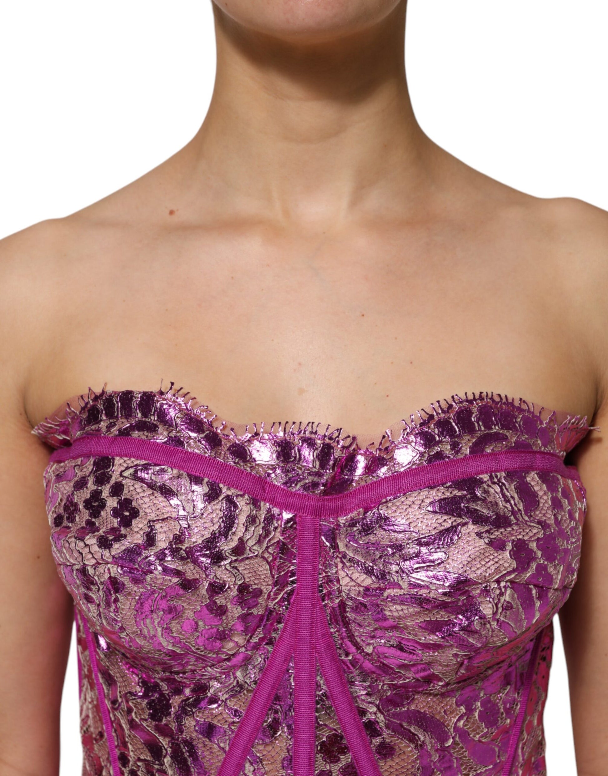 Pink Bustier Sleeveless Corset Blouse Top