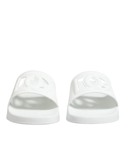 White Rubber Sandals Slides Beachwear Shoes