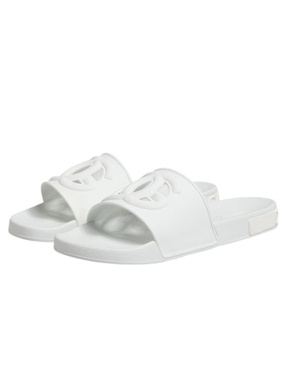 White Rubber Sandals Slides Beachwear Shoes