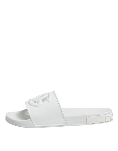 White Rubber Sandals Slides Beachwear Shoes