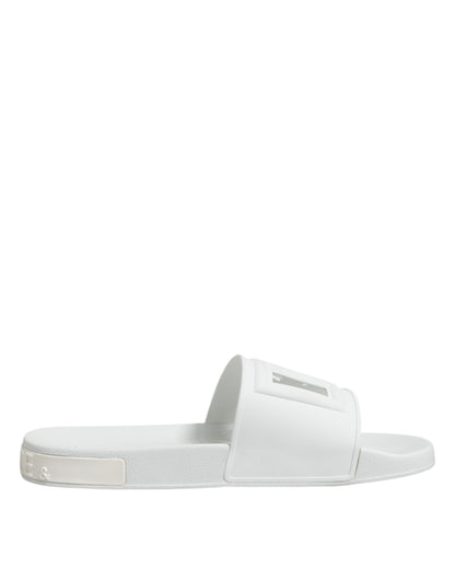 White Rubber Sandals Slides Beachwear Shoes