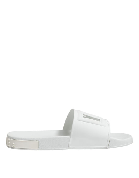 White Rubber Sandals Slides Beachwear Shoes