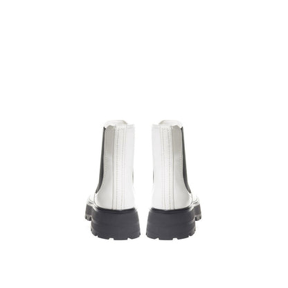 Black And White Leather Boot
