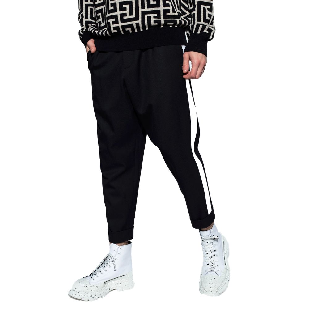 Black Cotton Jeans & Pant