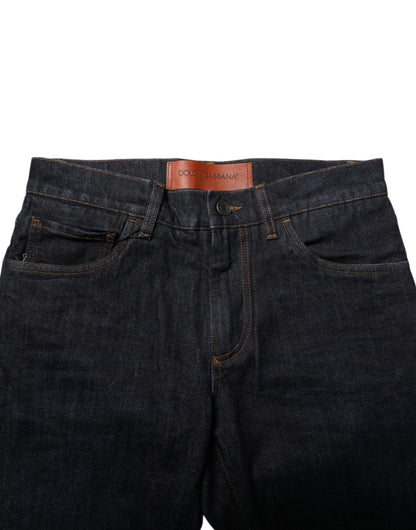 Black Cotton Skinny Denim Men Jeans