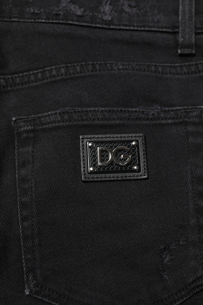 Black Cotton Skinny Men Denim Jeans