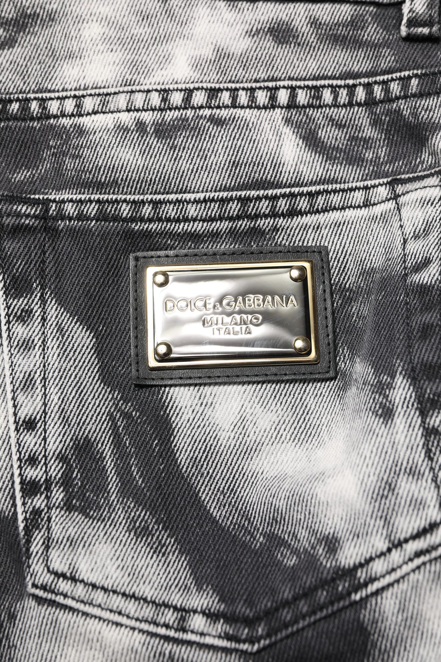 Black Tie Dye Straight Denim Jeans