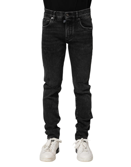 Black Cotton Skinny Men Denim Jeans