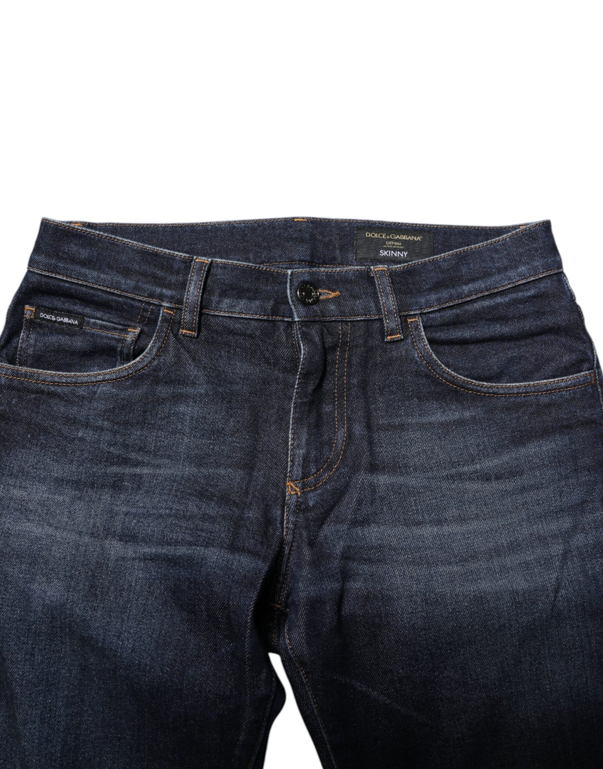 Dark Blue Cotton Skinny Denim Jeans