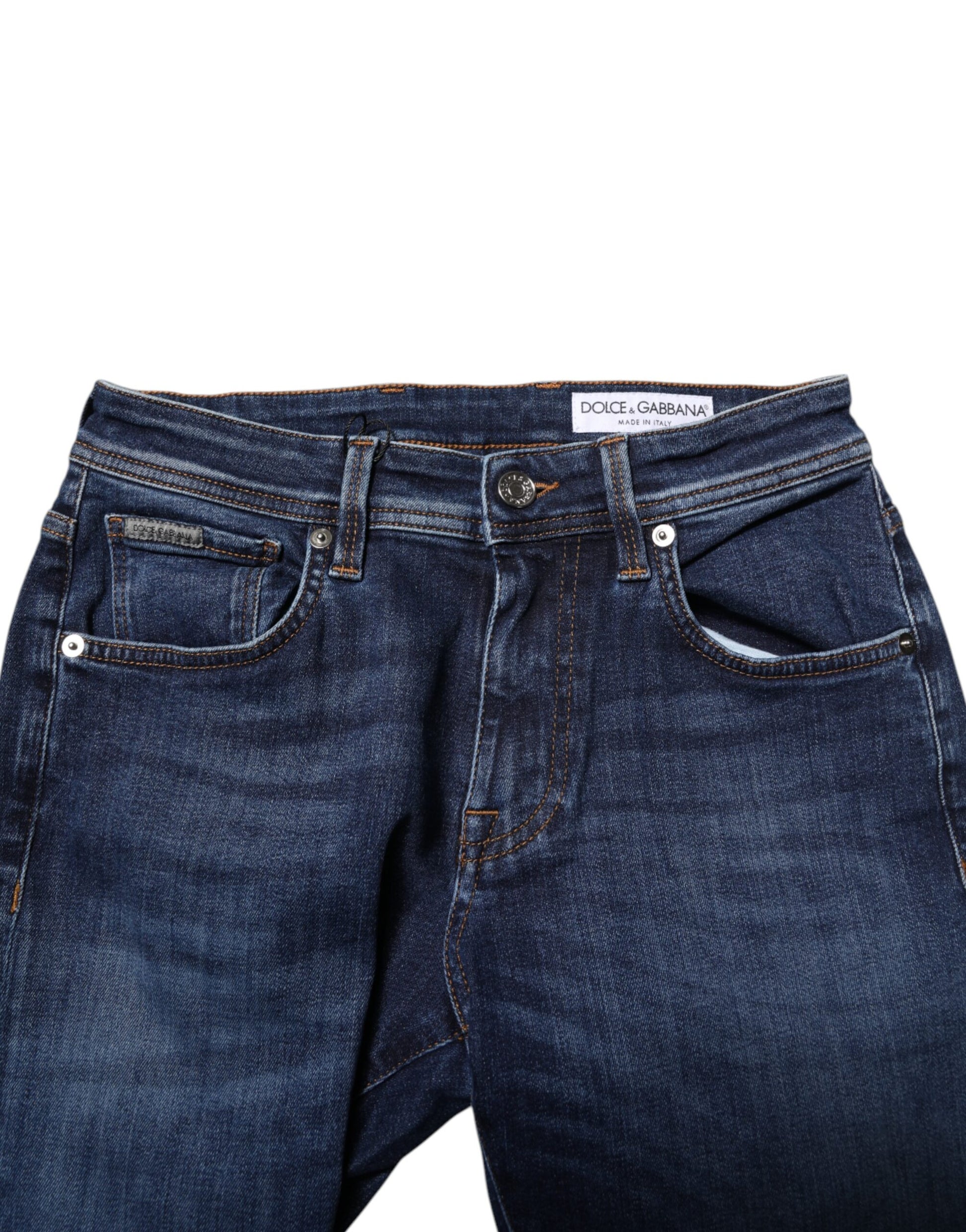Dark Blue Cotton Skinny Denim Jeans