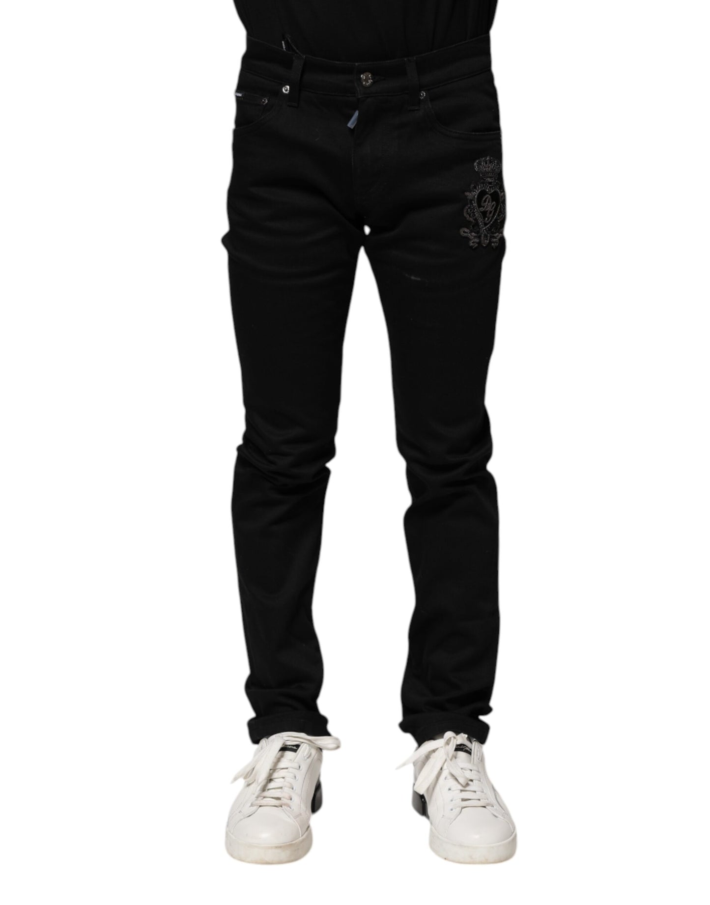 Black Cotton Skinny Men Denim Jeans