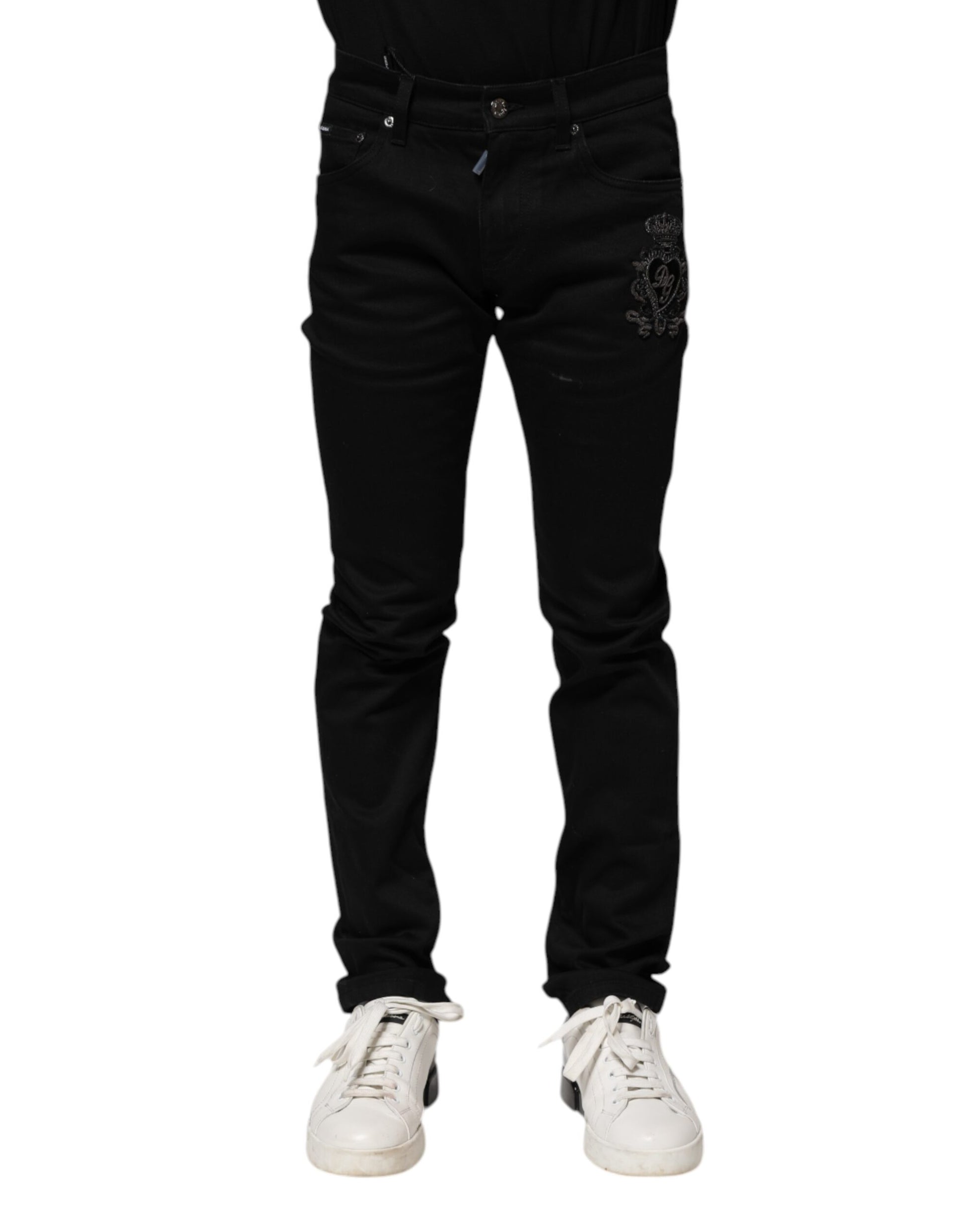 Black Cotton Skinny Men Denim Jeans