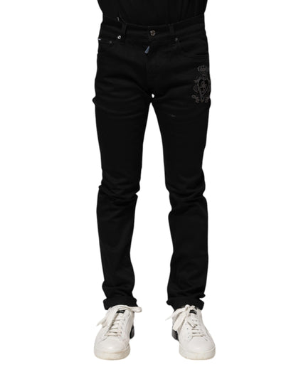 Black Cotton Skinny Men Denim Jeans