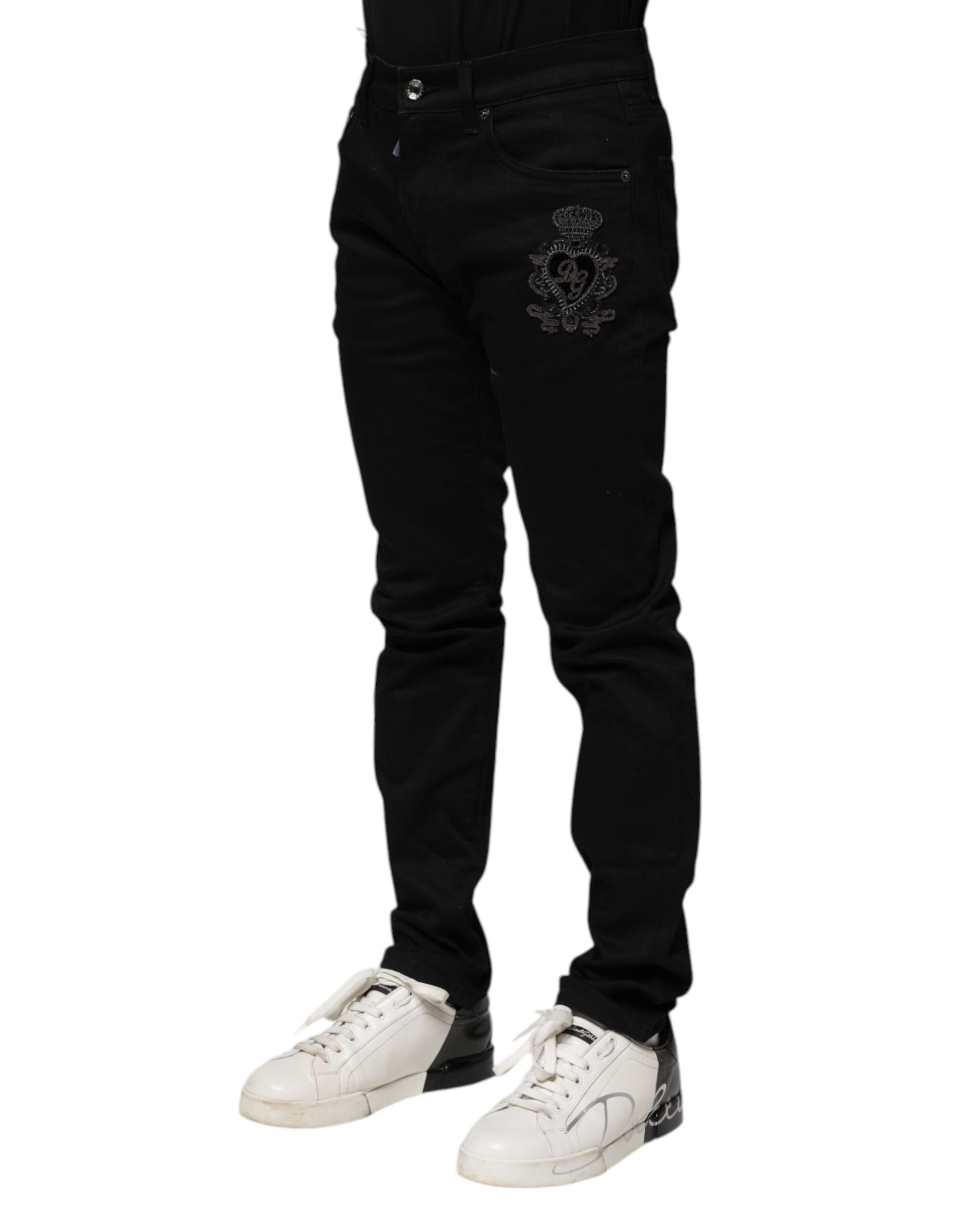 Black Cotton Skinny Men Denim Jeans