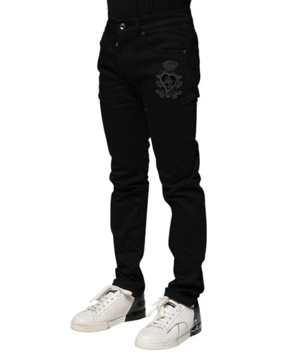 Black Cotton Skinny Men Denim Jeans